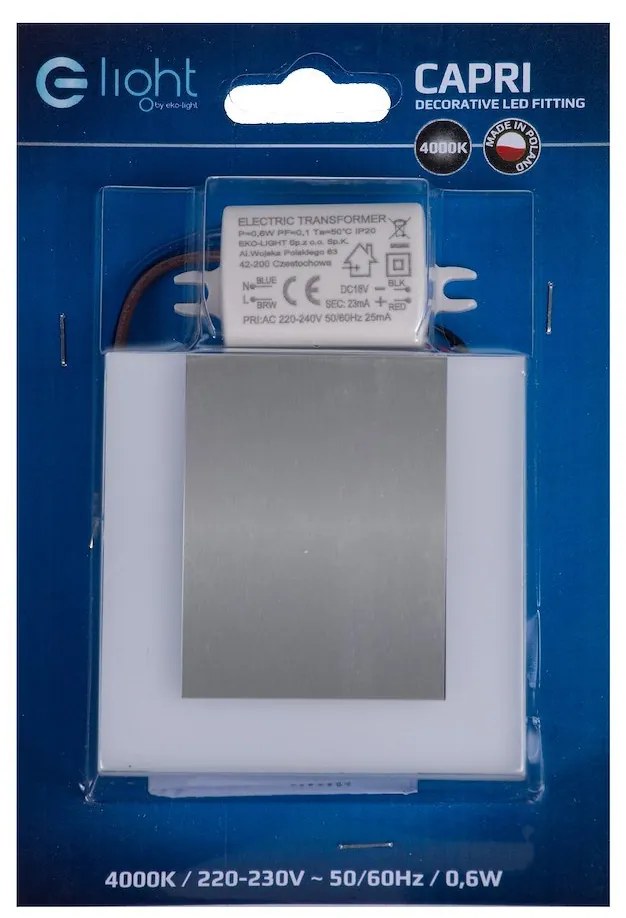 Schodiskové LED svietidlo Capri, 1x LED 0,6w, 4000k, s