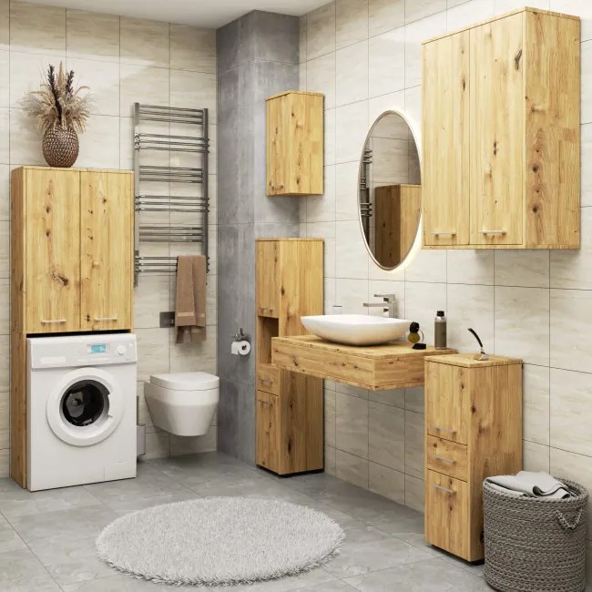 Kúpeľňová skrinka FIN H934 W64 2D 1P dub artisan