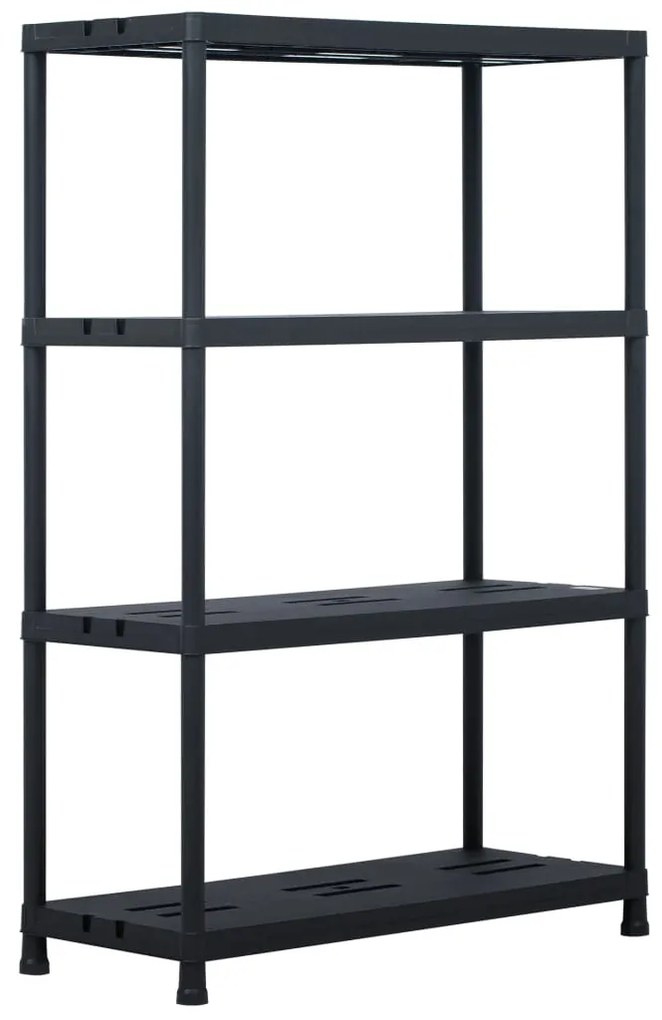 vidaXL Regál s úložnými poličkami čierny 90x40x138 cm plastový 220 kg