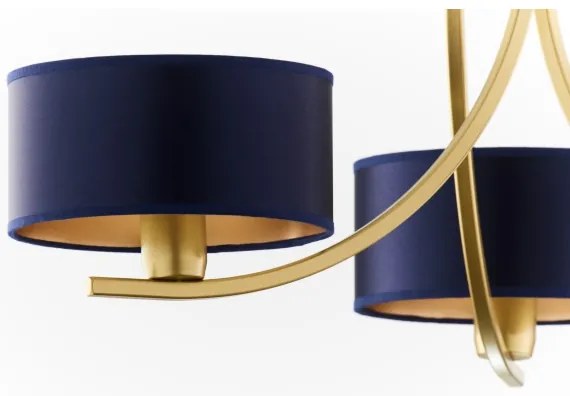 Jupiter 2093 - Luster na reťazi ARTHUR 3xE27/15W/230V modrá/zlatá