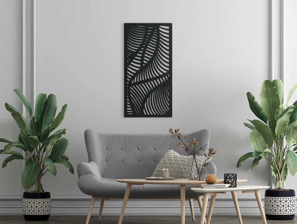 drevko Moderný obraz na stenu Vlnenie Rozmer obrazu: 44,5 x 22,5 cm, Farba dekorácie: Čierna
