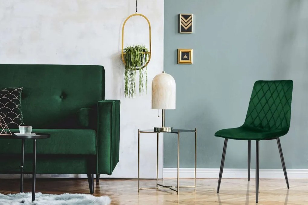 Čalúnená stolička DEXTER zamat zelená