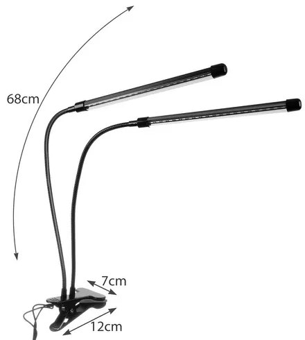 Gardlov 19241 LED Lampička na pestovanie rastlín 20 LED 2 panely 20W