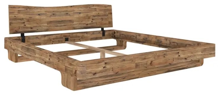 furniture-nabytek.cz - Masívna posteľ Sendai z recyklovanej borovice, lakovaná, hnedá – 180×200 cm