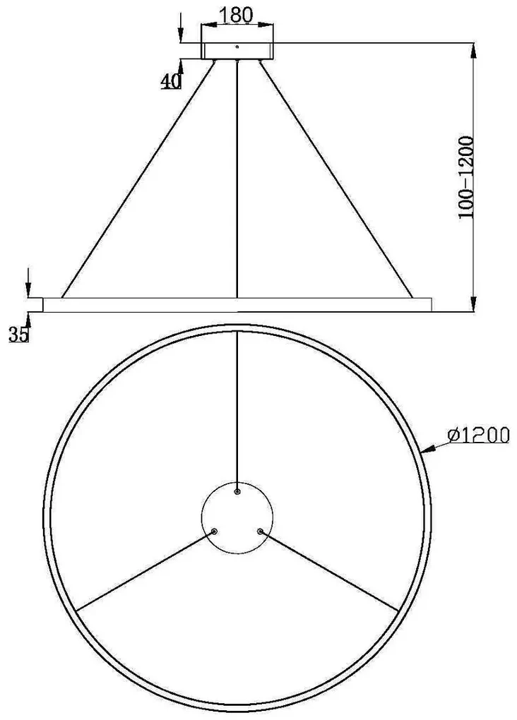 Závesné svietidlo MAYTONI RIM MOD058PL-L65BS3K