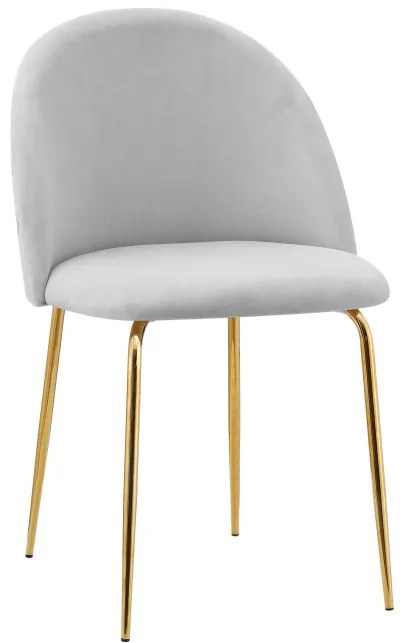 Jedálenská stolička FARGO zamatová, zlatá / sivá