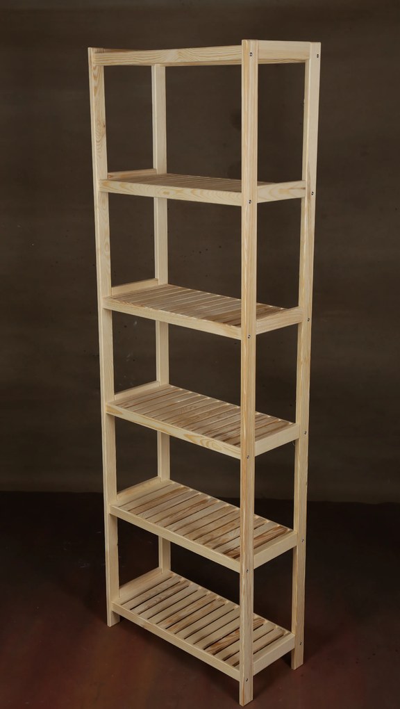 Regál drevený borovicový PN 6 - 213x50x33 cm