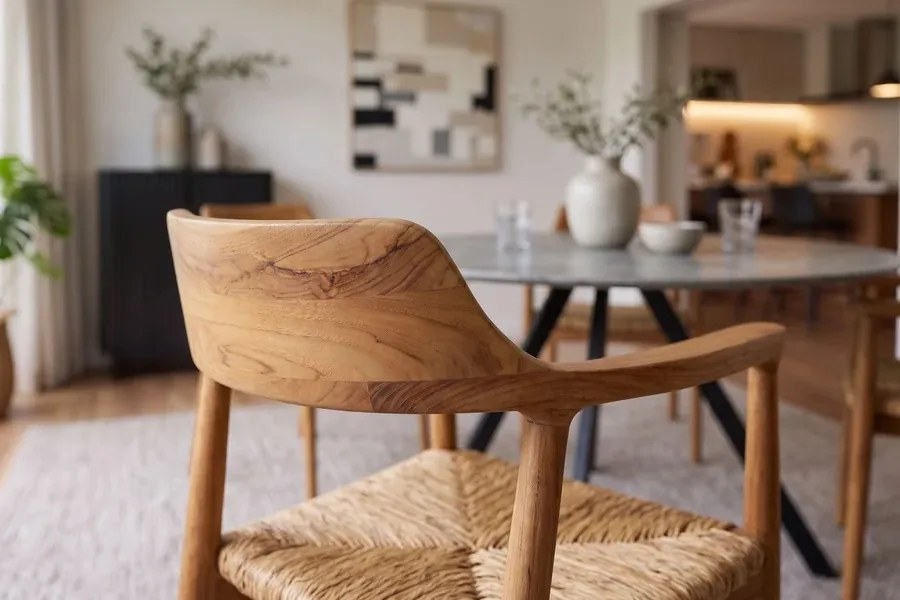 Dizajnová jedálenská stolička Ottoline teak / ratan
