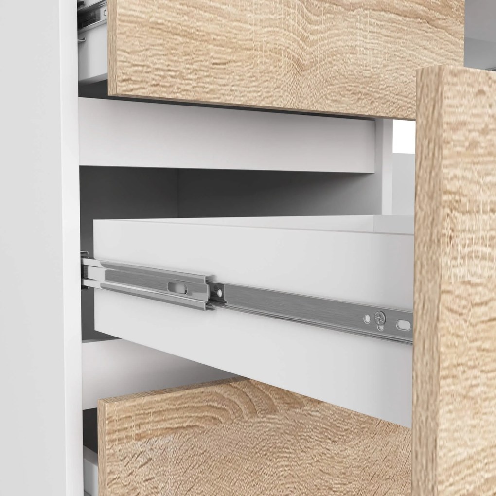 Písací stôl A-11 135 cm biely/dub sonoma