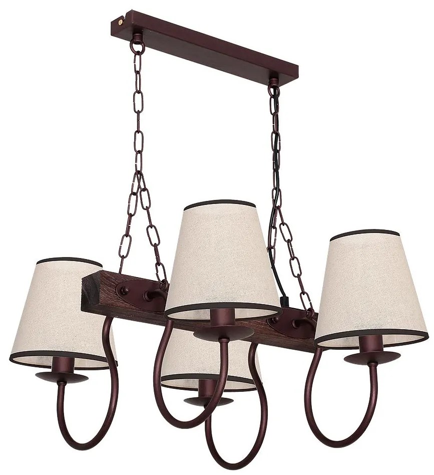 Luster na reťazi CARIN 4xE14/60W/230V tmavá