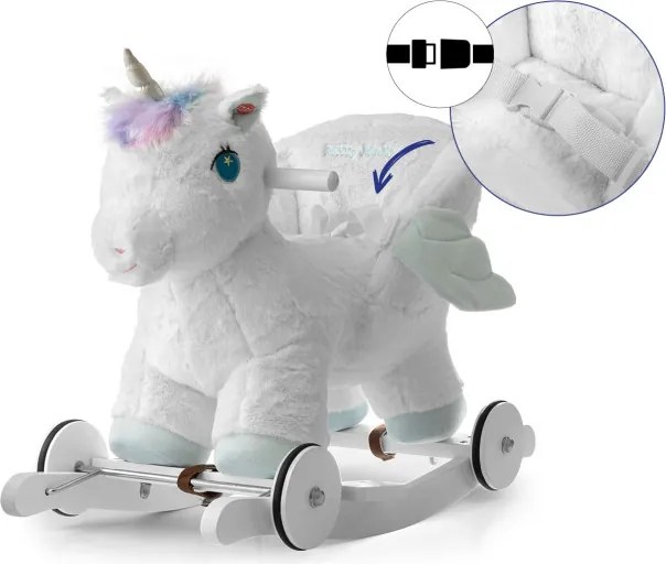 Hojdací koník Polly jednorožec biely