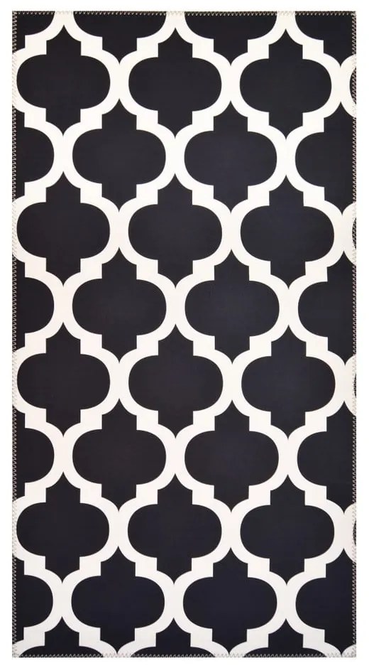 Čiernobiely koberec Vitaus Elisabeth, 80 x 150 cm