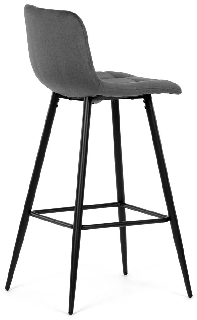 Autronic - Židle barová, šedá látka, čtyřnohá kovová podnož, černý mat - AUB-X7015 GREY2