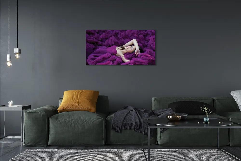 Obraz canvas žena purple 140x70 cm