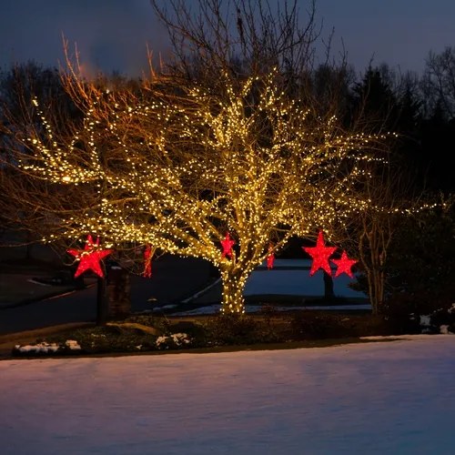 Vonkajšia LED vianočná reťaz, teplá biela, 5m, 250 LED, so zábleskami alebo stále svietenie