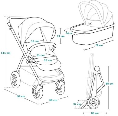 Lionelo - Kombinovaný kočík 3v1 BIANKA béžovo-pieskový