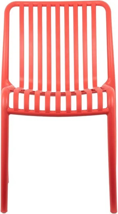 Svetločervená plastová jedálenská stolička Glee – Leitmotiv