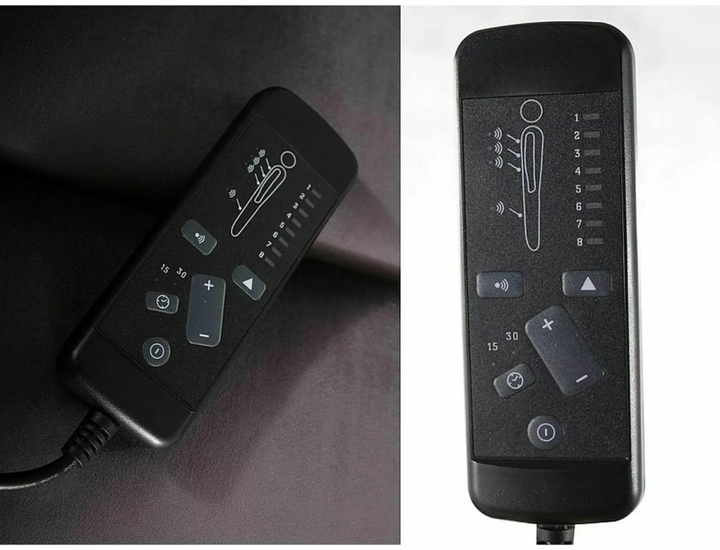 Elektrické polohovací křeslo Pegaz Velvet s masáží šedé