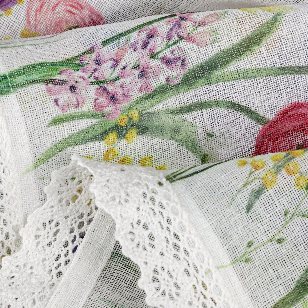 KRÁTKA ZÁCLONA NA PÁSKE BELLA 150X30 CM KVETY