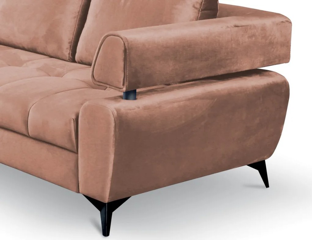 Rohová sedacia súprava Paris, lososová látka, ľavý roh