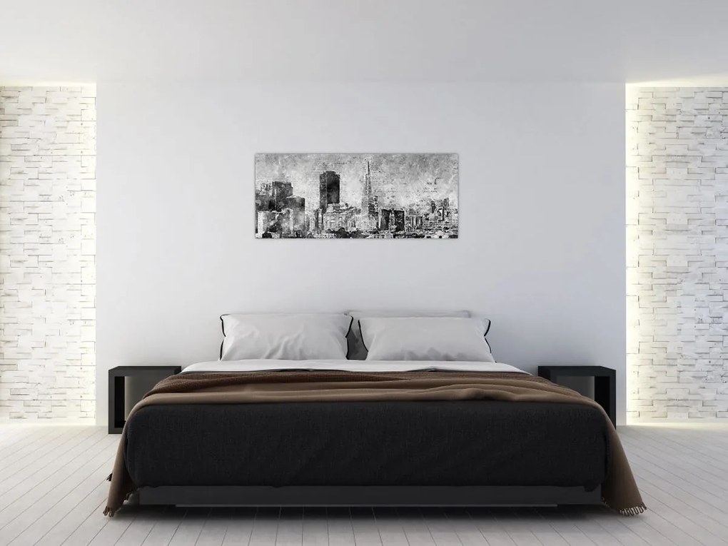 Obraz - Coffee art city (120x50 cm)