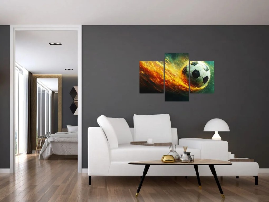 Obraz - Futbalová lopta v lete (90x60 cm)