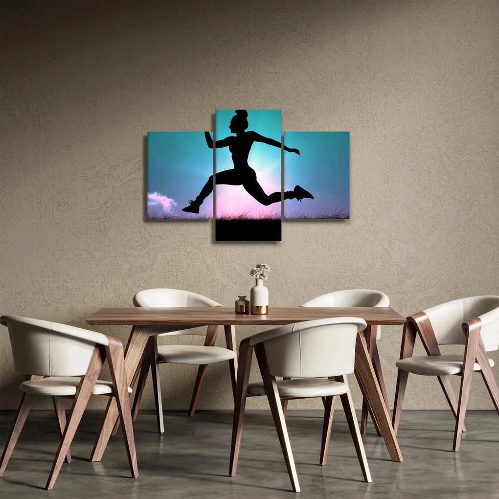 Obraz skákajúce siluety ženy (90x60 cm)