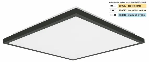 Top Light - LED Kúpeľ. stropné svietidlo ONYX LED/24W/230V IP44 38x38 cm čierna