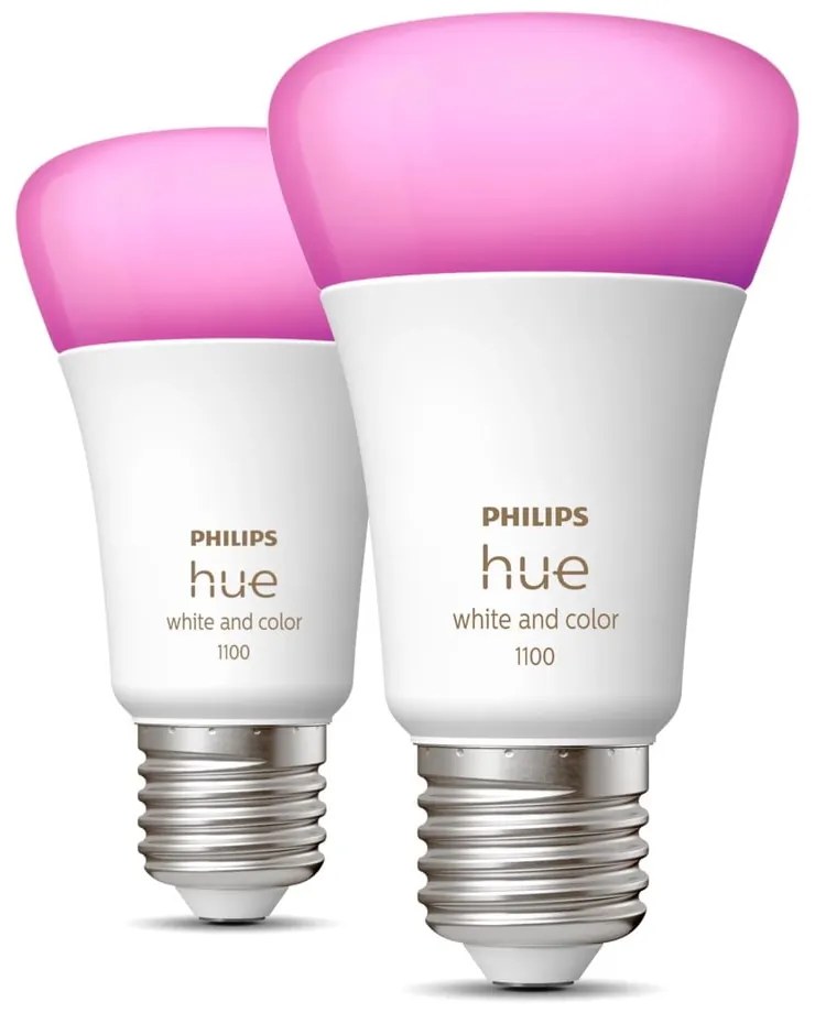 LED žiarovky v súprave 2 ks E27, 11 W White and color ambiance – Philips Hue
