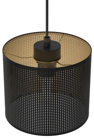 Luster na lanku LOFT SHADE 3xE27/60W/230V čierna/zlatá