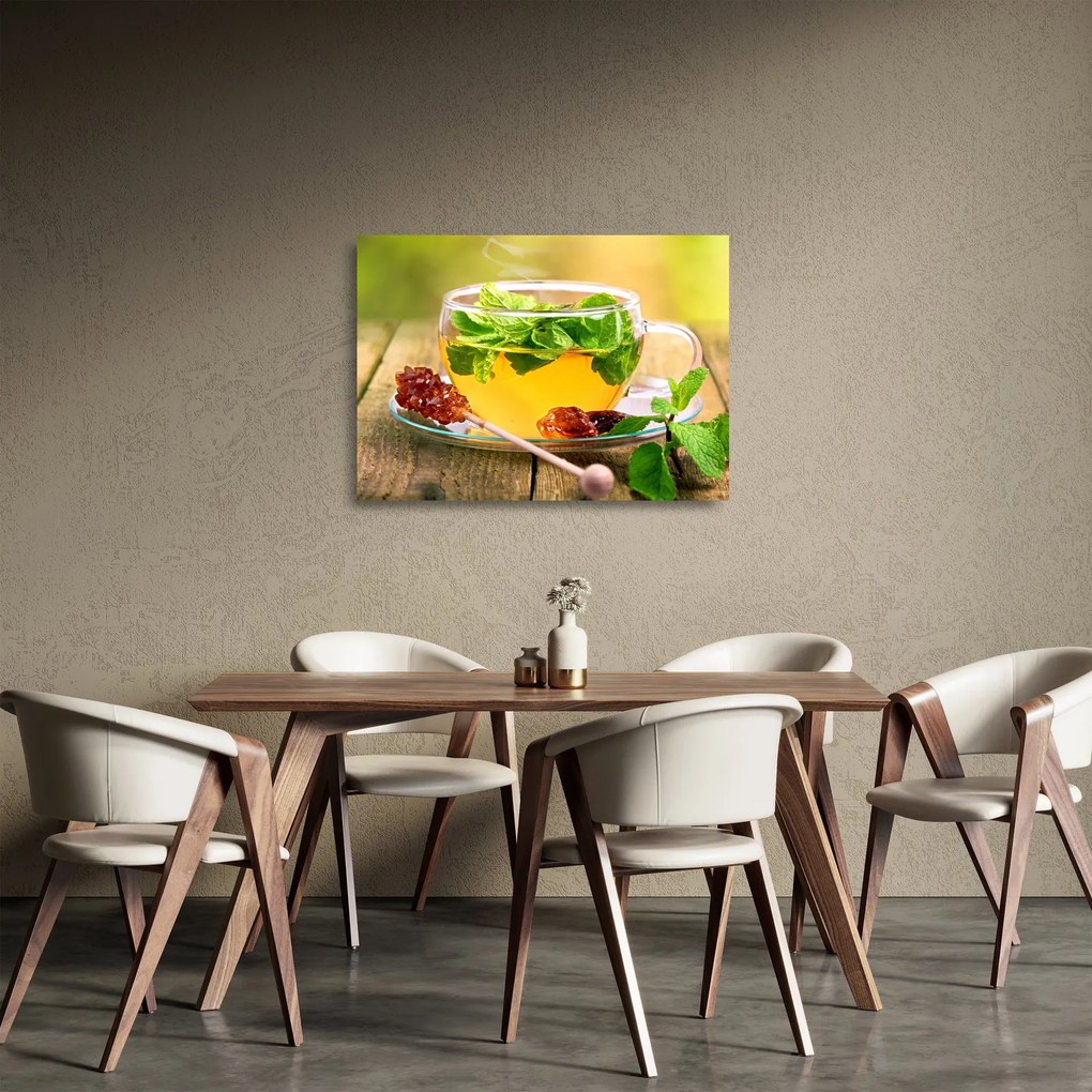 Sklenený obraz - Čaj (70x50 cm)