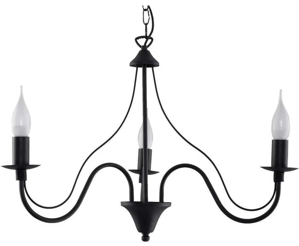 Luster na reťazi MINERWA 3 3xE14/40W/230V čierna