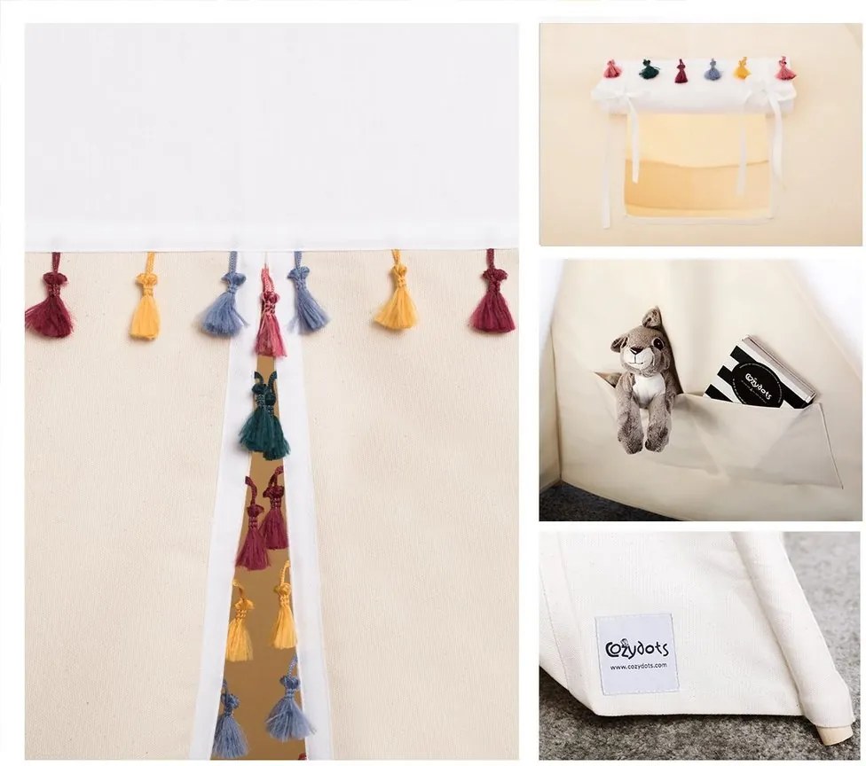 lovel.sk Detský teepee stan Tasel Boho - White