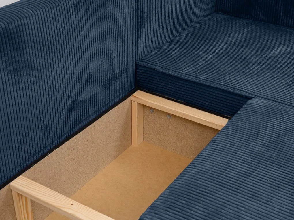 Tmavomodrá sedacia súprava do U SMART COSARO 295x140 cm