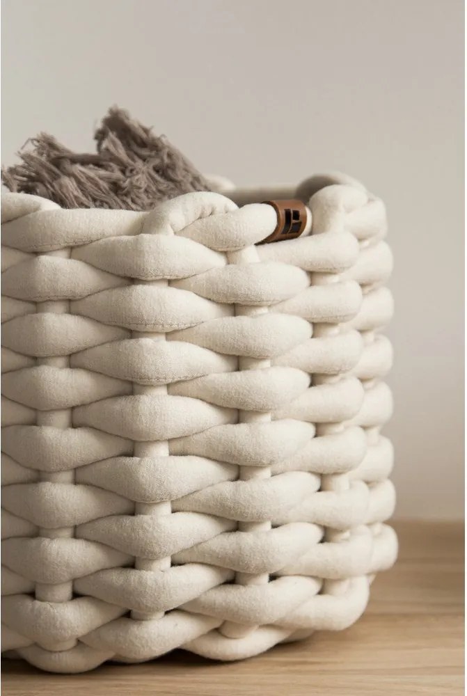 Látkový košík ø 21x17 cm Peach Skin Round S – Bigso