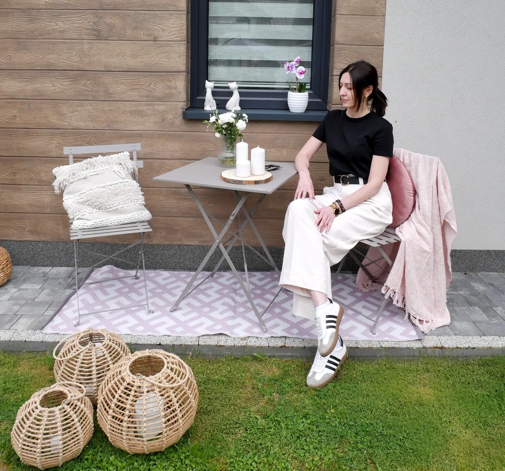 CH Sivá skladacia balkonová sada nábytku Wanda