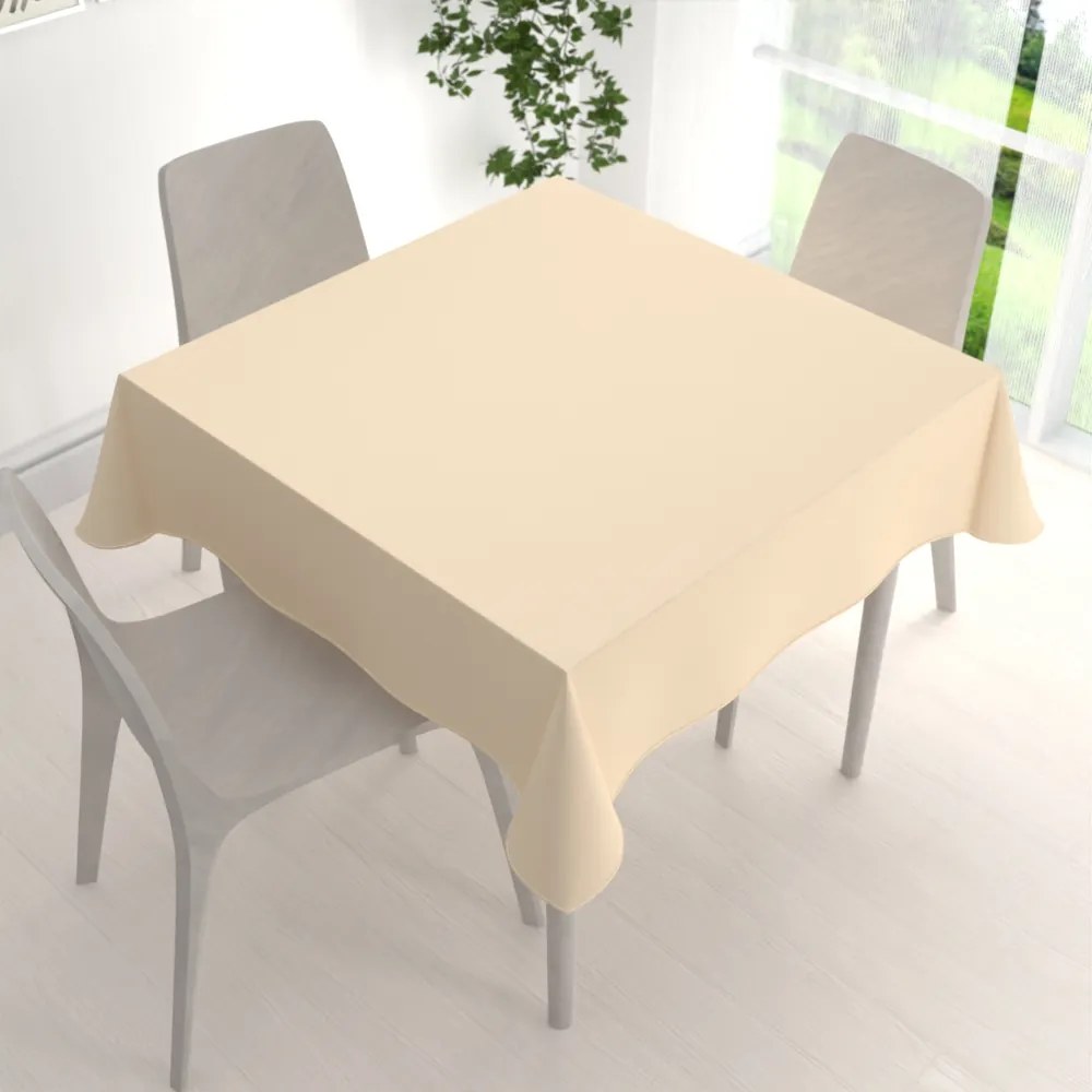 Biante Veľký štvorcový bavlnený keprový obrus KEP-002 Vanilkový 170x170 cm