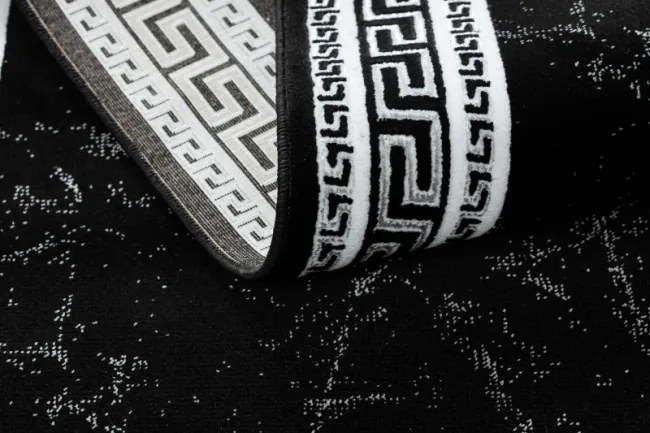 Koberec / Behúň GLOSS 2813 87 ramka, grécky - čierny / sivý