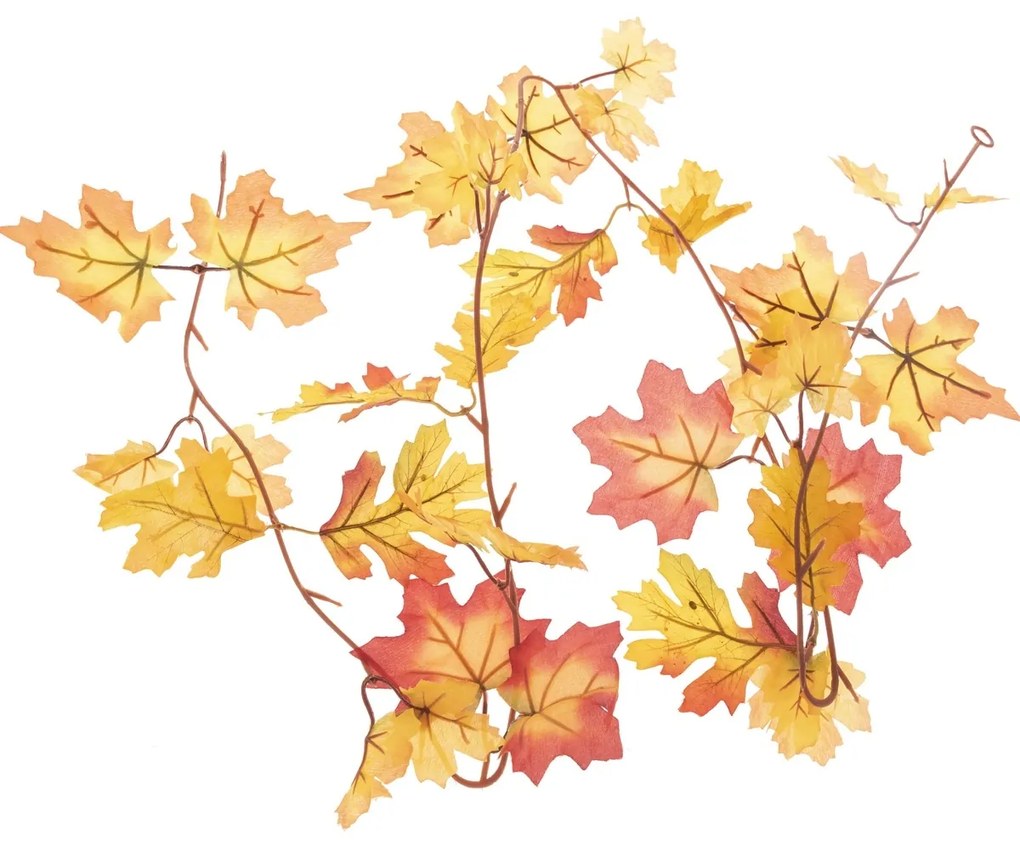 Jesenné girlanda z dubových a javorových listov, 180 cm