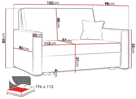 Pohovka Clovea star II (svetlosivá). Vlastná spoľahlivá doprava až k Vám domov. 1122009