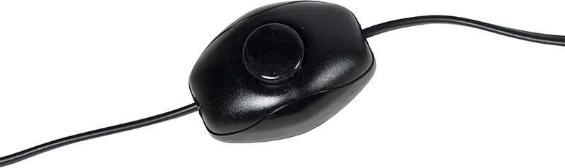 Stojaca lampa čierna s červeným zamatovým tienidlom so zlatom 40 cm - Simplo