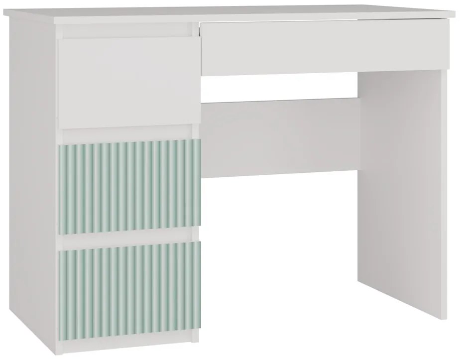 Detský písací stôl MALWA ARTESO bielo-zelený ľavý