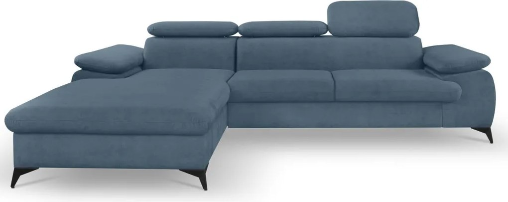 Rohová sedacia súprava Scala, denimovo modrá látka, ľavý roh