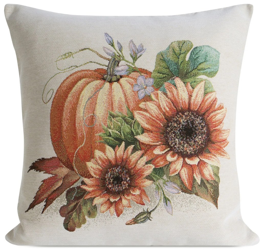 GOBELÍNOVÁ DEKORAČNÁ OBLIEČKA NA VANKÚŠ PUMPKIN1 45X45 CM VZOROVANÁ