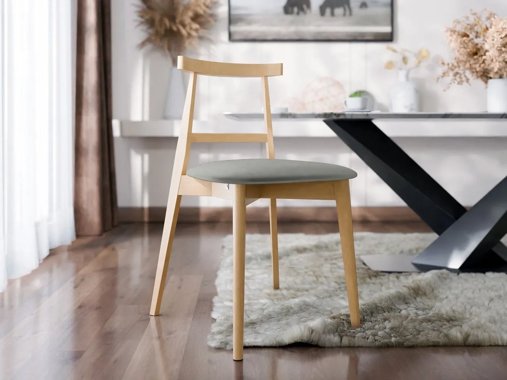 Čalúnená jedálenská stolička KT71, Dostupné poťahy: Magic Velvet 2217, Farby: czarny