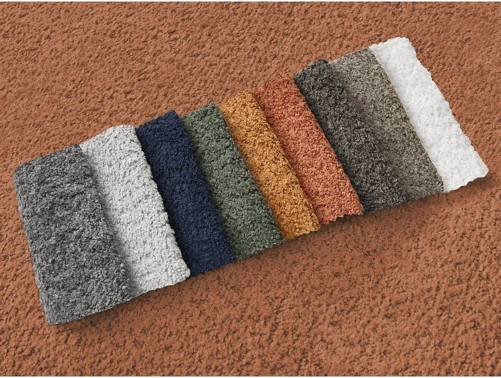 Oranžová rozkladacia/s úložným priestorom rohová pohovka z textílie buklé (pravý roh/s leňoškou) Montaigne – Bobochic Paris