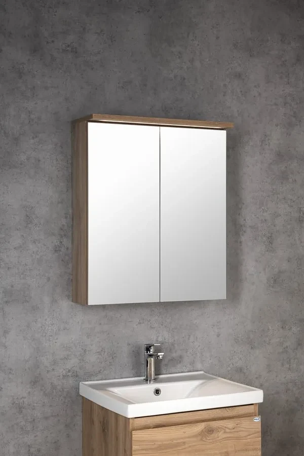 Aqualine Aqualine, KAWA STRIP Galérka s LED osvetlením 80x70x22cm, dub emporio, WGL38S