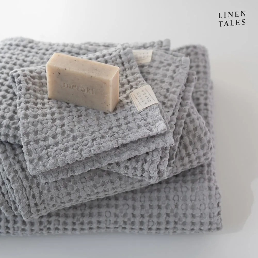 Svetlosivé uteráky a osušky v súprave 3 ks Honeycomb - Linen Tales