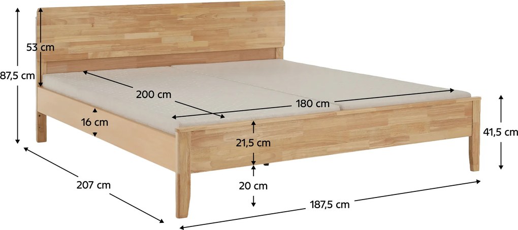 Manželská posteľ 180 cm Novedades (prírodná) (s roštom). Vlastná spoľahlivá doprava až k Vám domov. 1116427