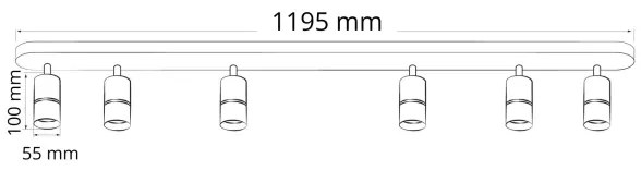 Bodové svietidlo BAMBOO 6xGU10/10W/230V čierna